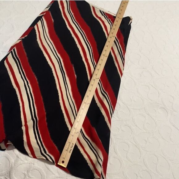 Lafayette 148 New York 100% Silk Black Red Tan Long Flowy Skirt Women Size 4 - Picture 12 of 15